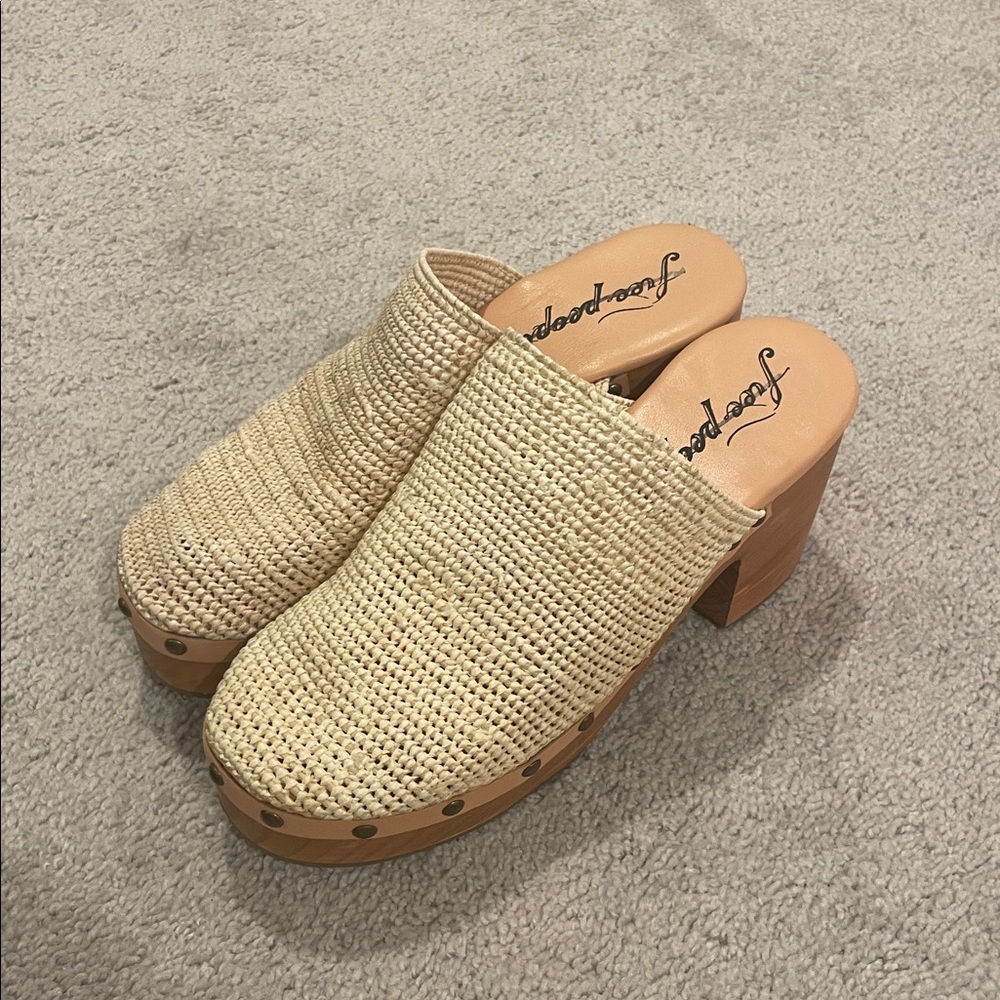 Free People Natural Woven Leather Clog Mules - Picture 8 of 8